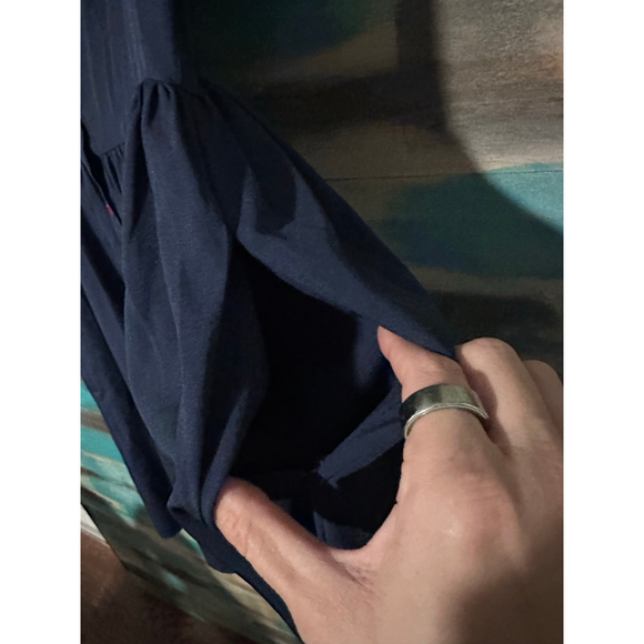 Women's Belle Pogue Navy Blue Dress with Red Heart Buttons Size L - Picture 5 of 7